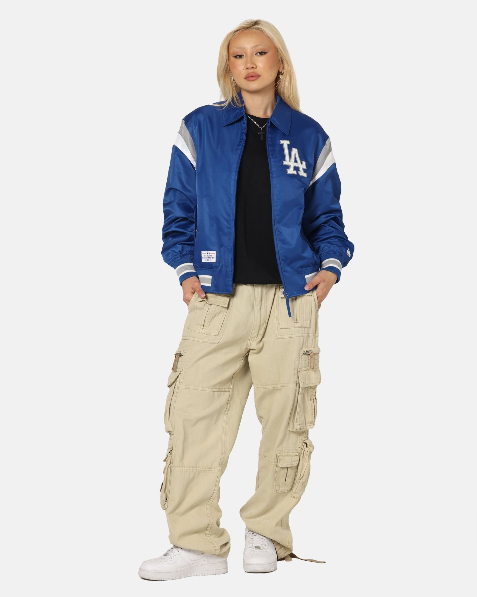 waterproof New Era Los Angeles Dodgers MLB Retro Stadium Jacket Blue