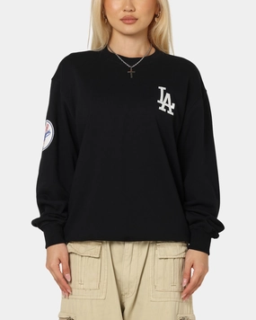 New Era Los Angeles Dodgers MLB Team Logo Crewneck Black Glow In Dark Trims AntiSnag Lining Material