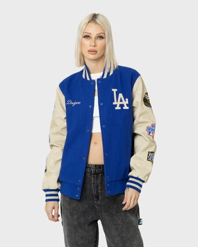 YKK Zipper Hardware New Era Los Angeles Dodgers MLB World Series Varsity Jacket Blue