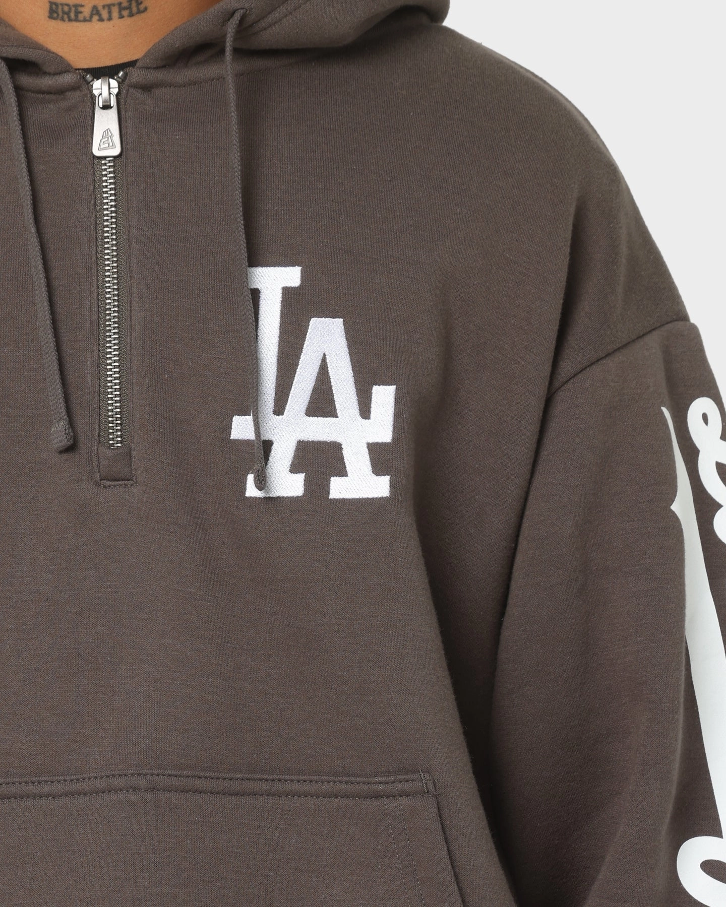 New Era Los Angeles Dodgers Quarter Zip Hoodie Moss Recommend