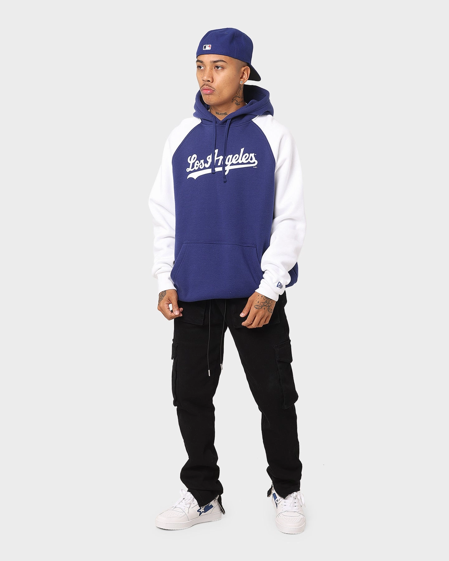 Meditation Warm Thinsulate New Era Los Angeles Dodgers Raglan Hoodie Royal