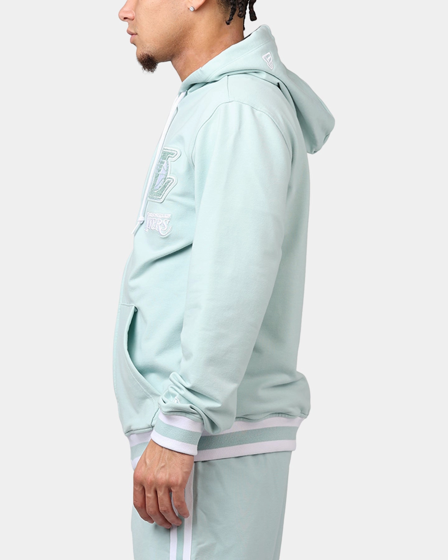 New Era Los Angeles Lakers 'Logo Select Mint' Full Zip Hoodie Mint/White Anti Pill Treatment