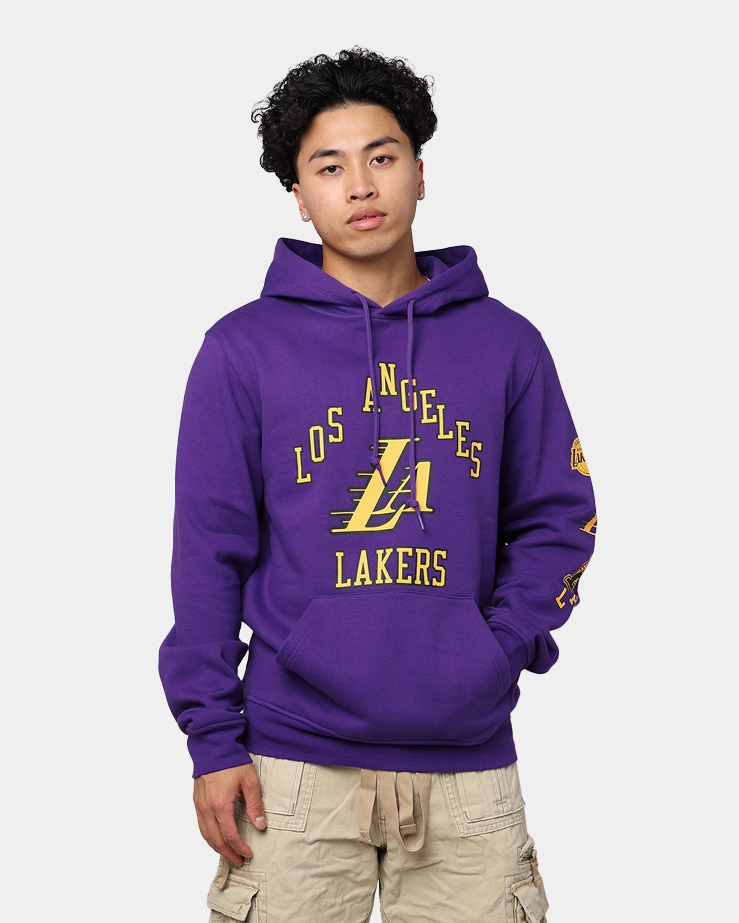 Weekend Vibe Side Pockets New Era Los Angeles Lakers NBA 2023 Hoodie Purple
