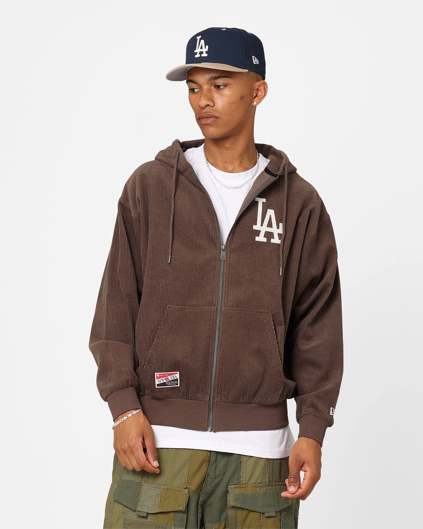 New Era Los Angeles Oversized Zip Hoodie Moss State