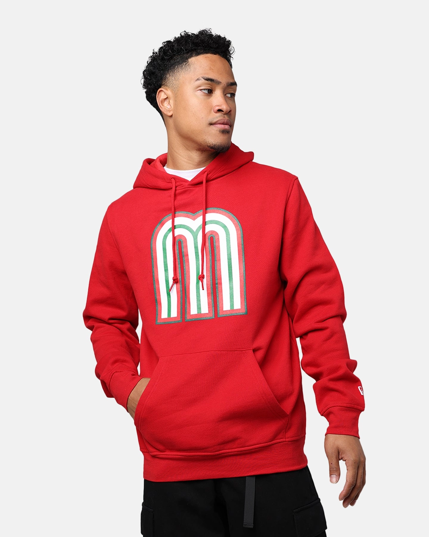 Zippered Vents Multi Pocket Style New Era Mexico National Baseball Team World Baseball Classic Hoodie Scarlet