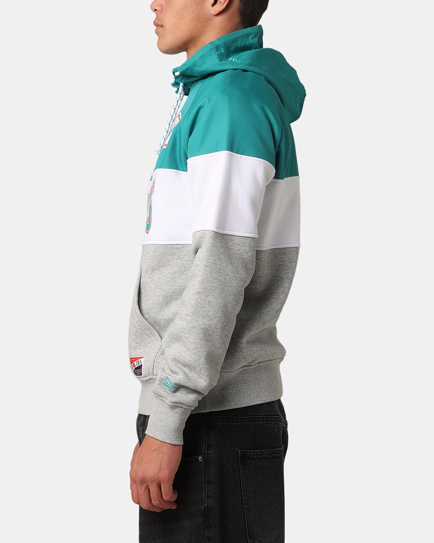 New Era Miami Dolphins Quarter Zip Hoodie Turquoise Explain Perseverance