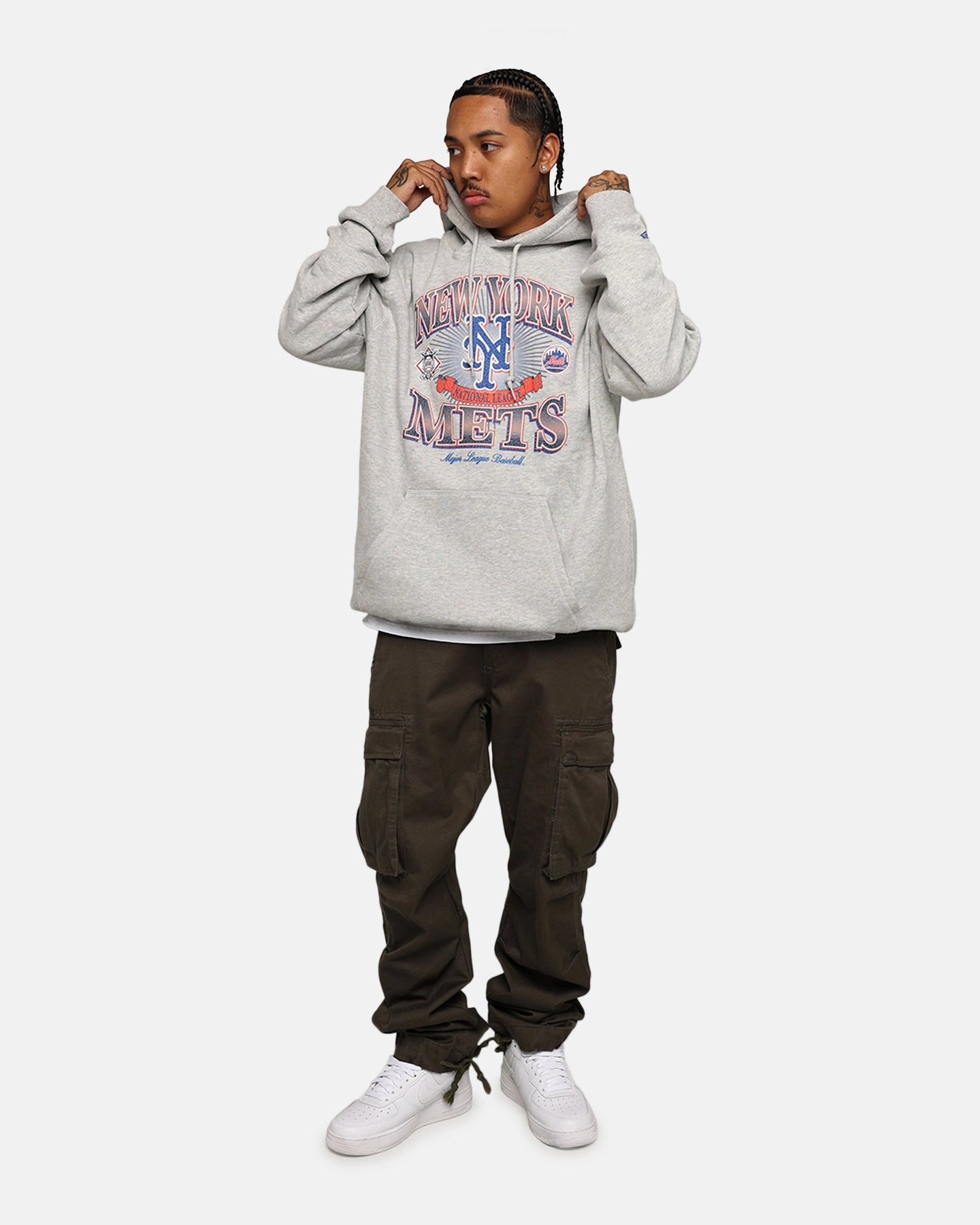 New Era New York Mets Pullover Hoodie Grey Trilby