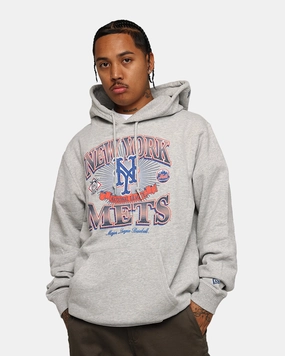 New Era New York Mets Pullover Hoodie Grey Cozy Core Heat Reflective Tech