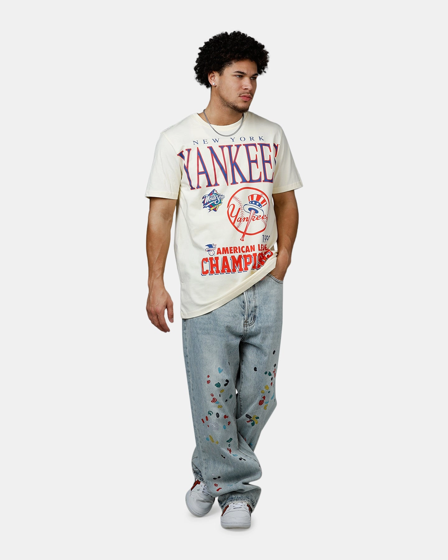 Cool Design Cold Wash Optimized New Era New York Yankees 1999 Vintage Champs T-Shirt White