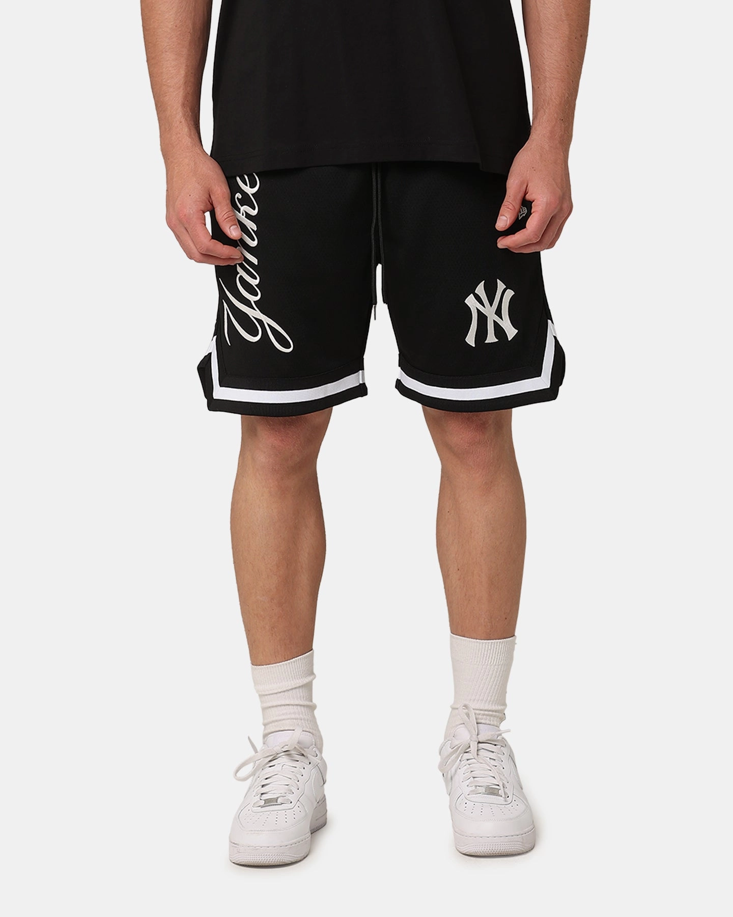 New Era New York Yankees Mesh Glow Shorts Black Sweat Wicking Fabric
