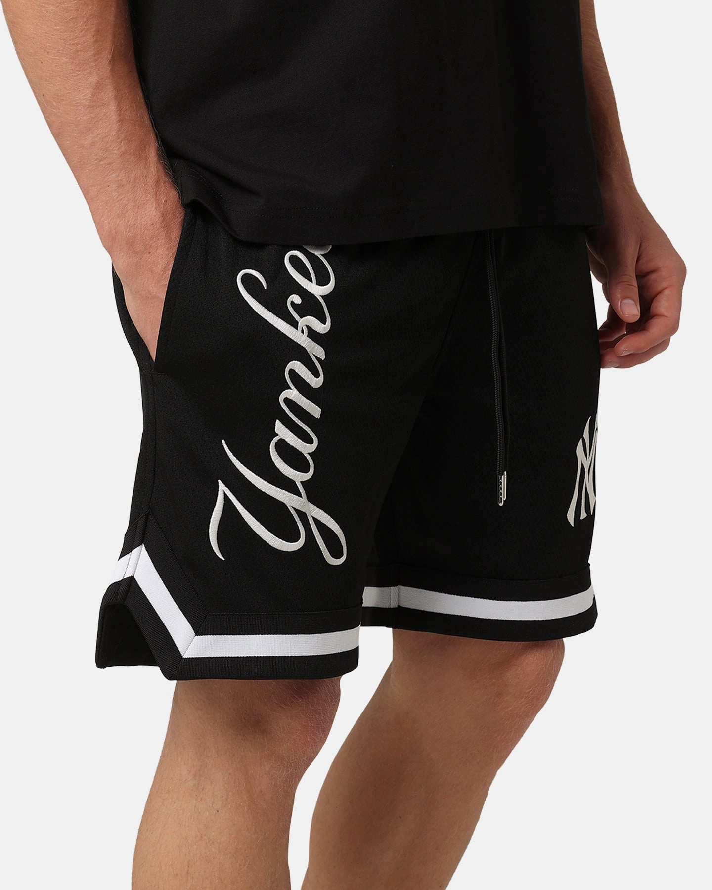 New Era New York Yankees Mesh Glow Shorts Black checked shorts High-Performance Fit