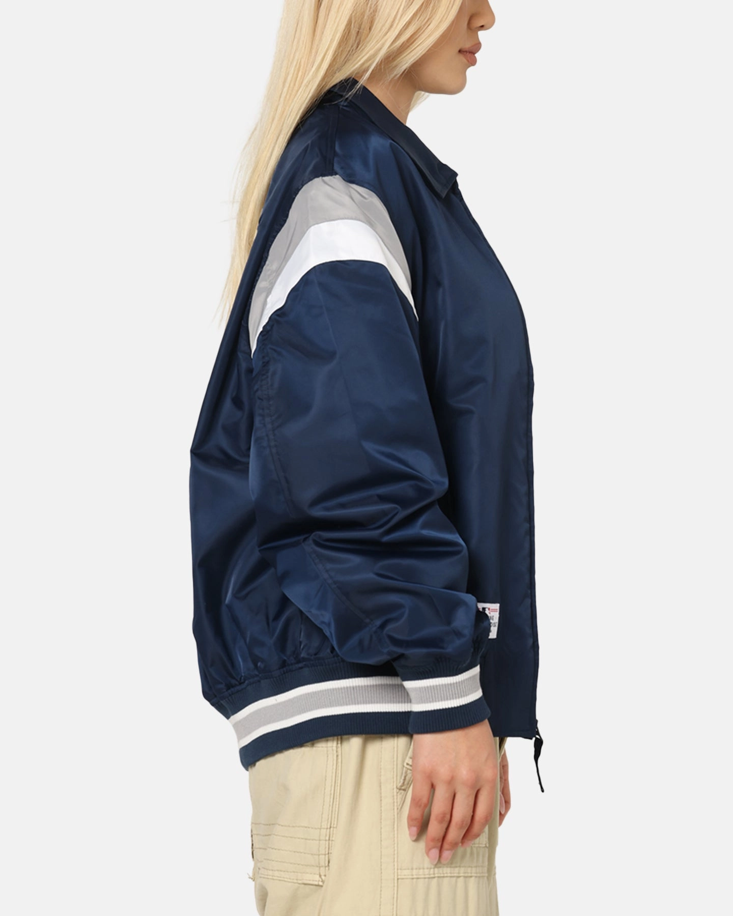 New Era New York Yankees MLB Retro Stadium Jacket Navy Full Length Front Zipper Adaptive Temperature Control