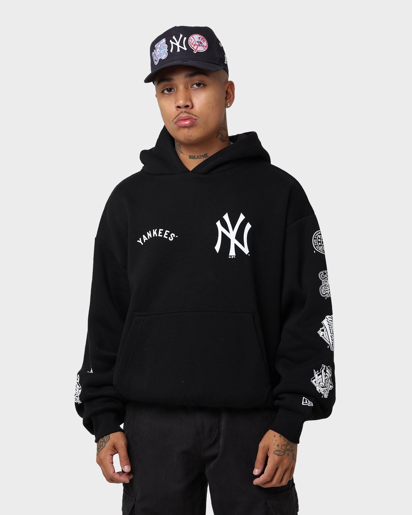 New Era New York Yankees Oversized Hoodie Black/White keepsake Gift
