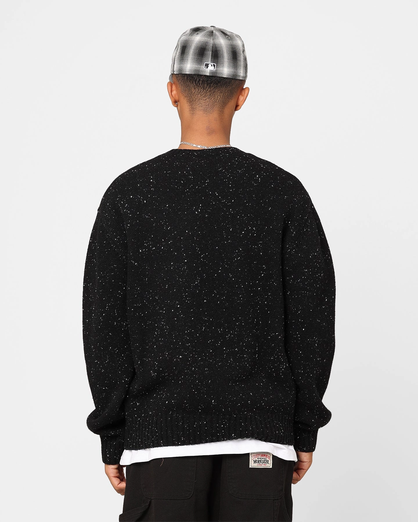 DoubleLayeredCuffs Sport Fit New Era New York Yankees Oversized Knit Sweater Black