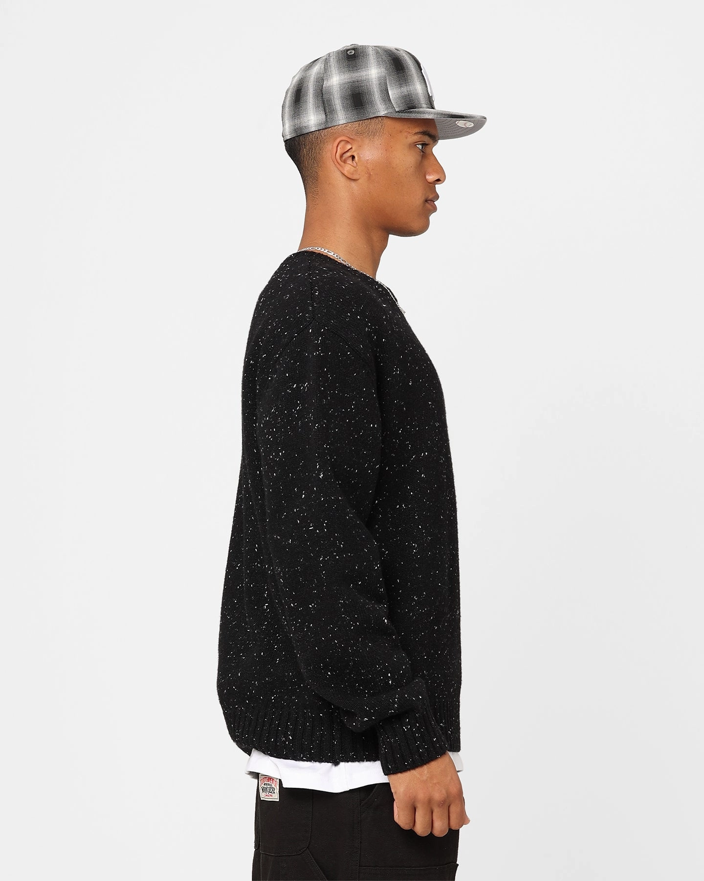 New Era New York Yankees Oversized Knit Sweater Black Cozy Texture