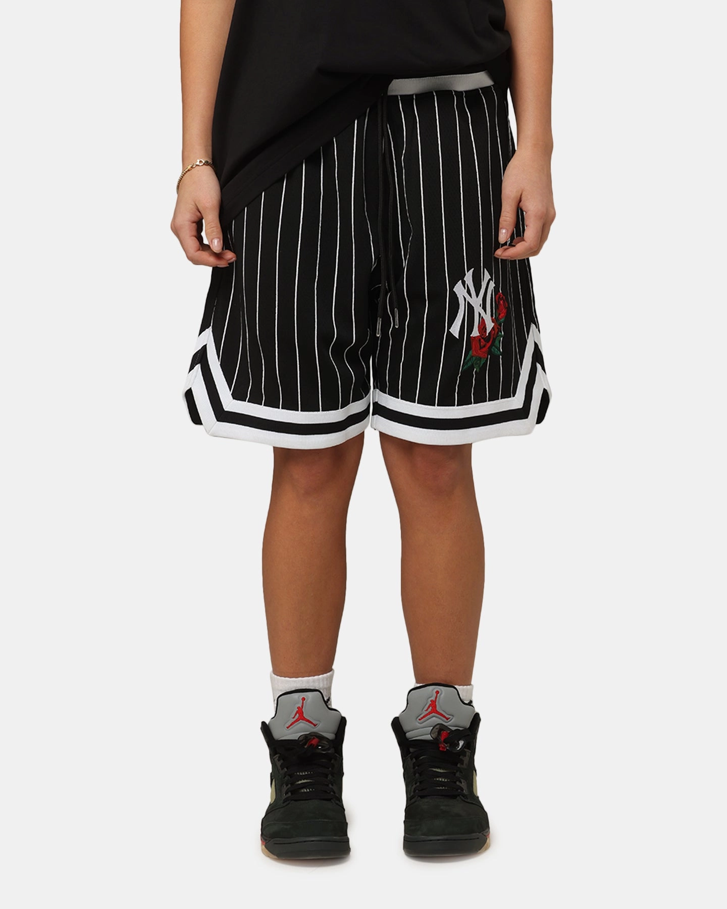 New Era New York Yankees Rose Mesh Shorts Black Rough texture