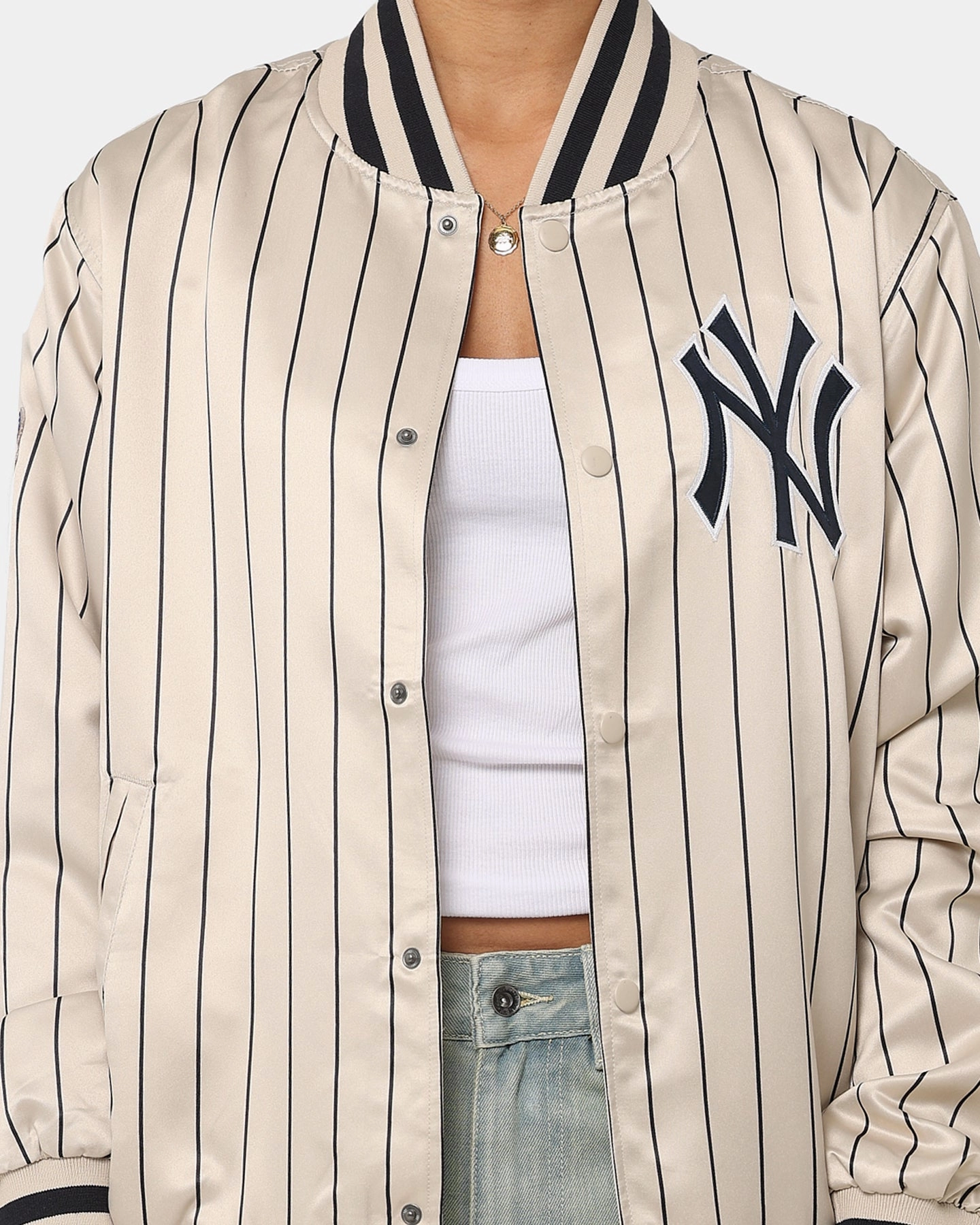 Exhibit New Era New York Yankees Varsity Jacket Light Beige