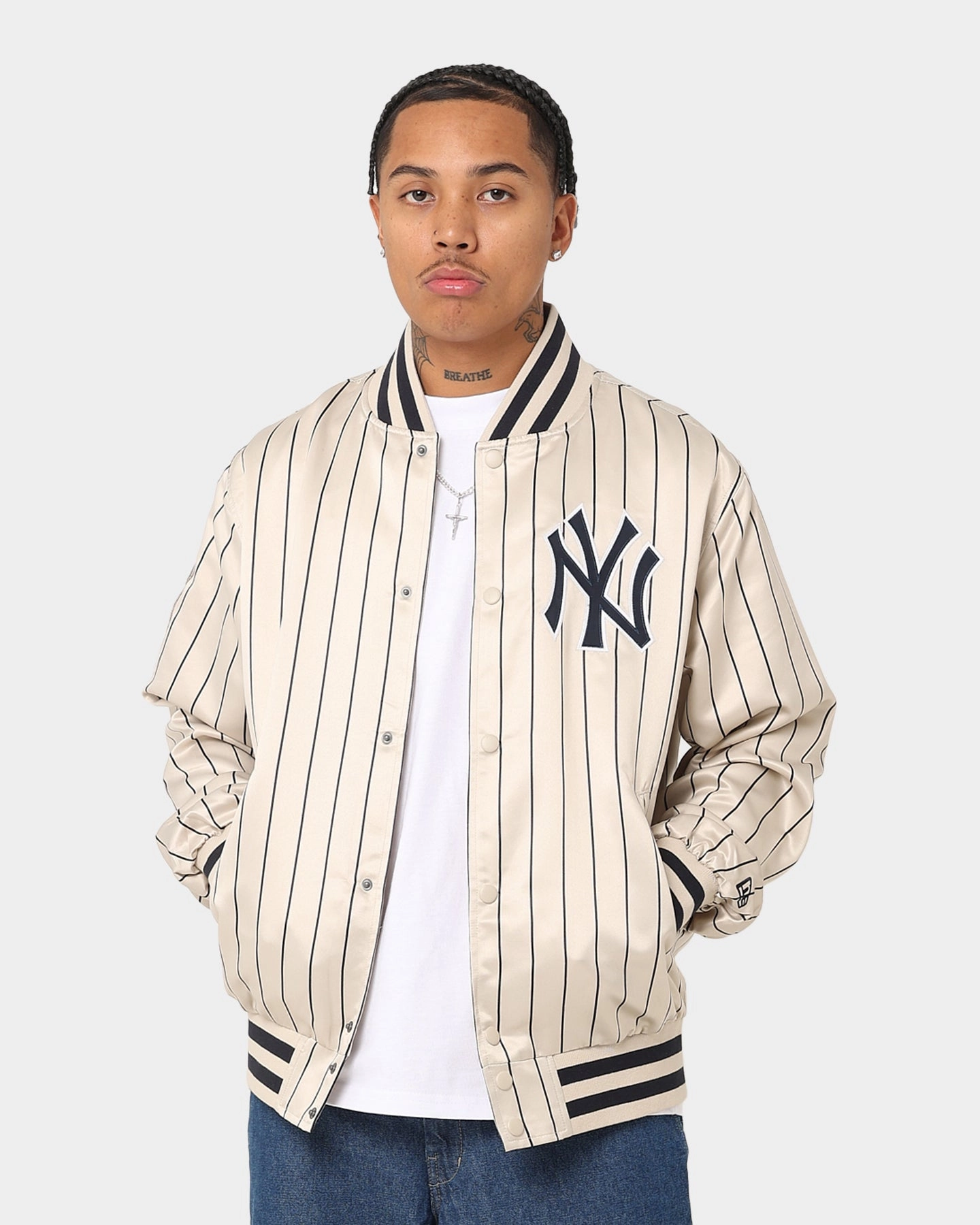 New Era New York Yankees Varsity Jacket Light Beige Smart Wear Preserve