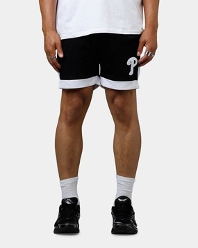 Petite Fit New Era Philadelphia Phillies Sport Class Shorts Black/White