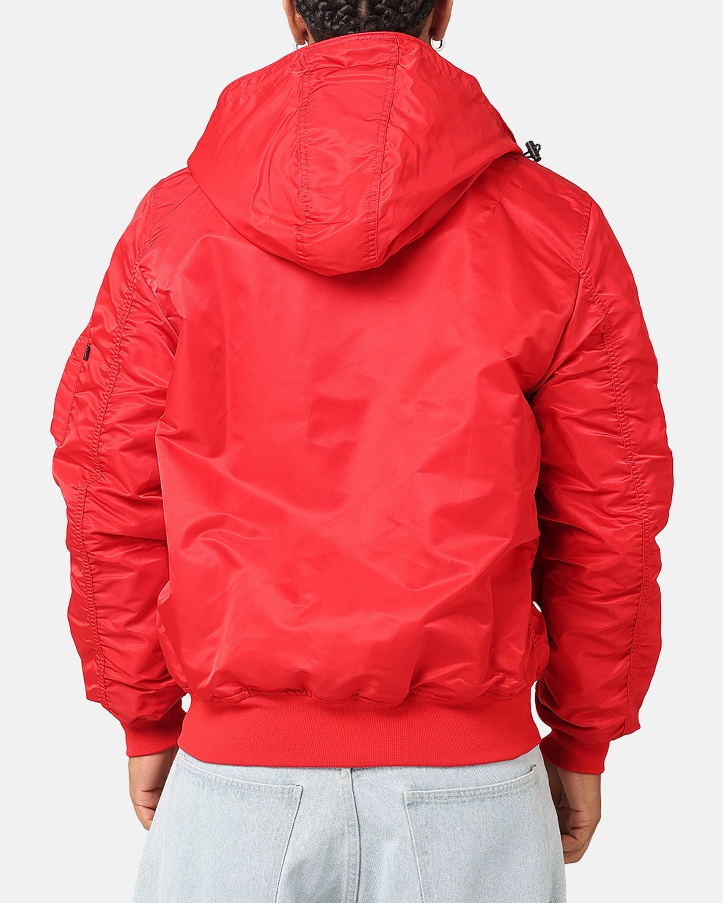 New Era San Francisco 49ers Alpha Industries L-2B Hooded Bomber Jacket Red Street Function