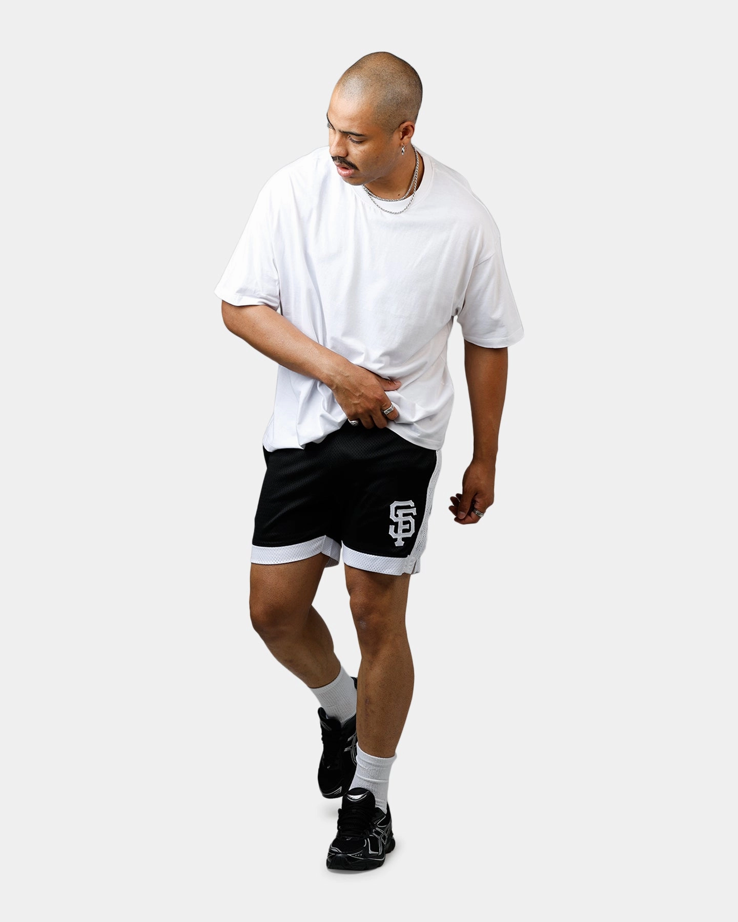 loafers Moisture Wicking Lining New Era San Francisco Giants Sport Class Shorts Black/White
