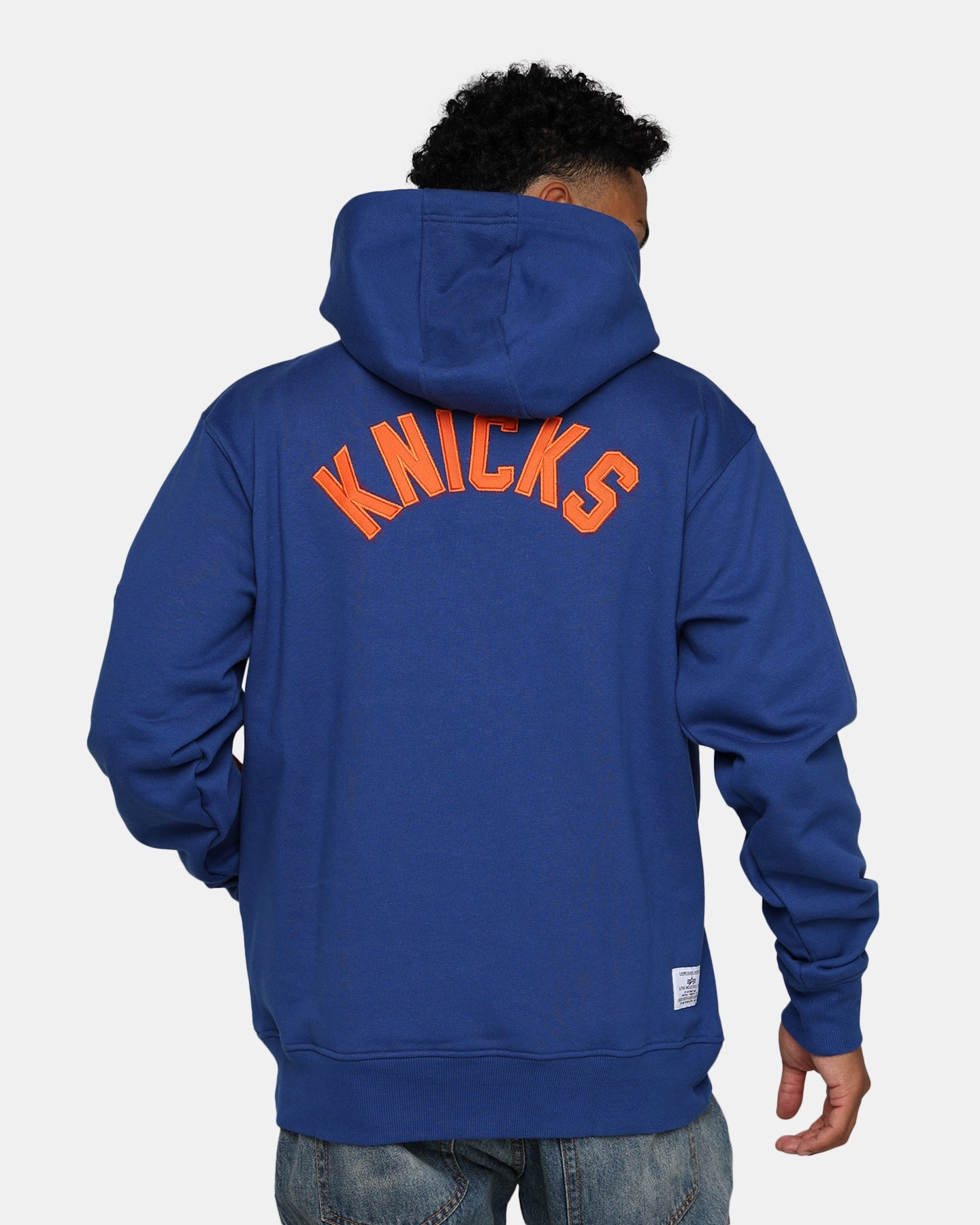 Heat Retention Technology New Era X Alpha Industries New York Knicks Zipper Hoodie Blue