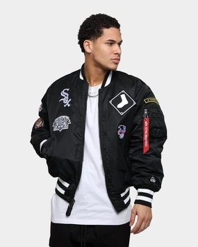New Era X Alpha Series X MLB Chicago White Sox MA-1 Bomber Jacket Black Booking