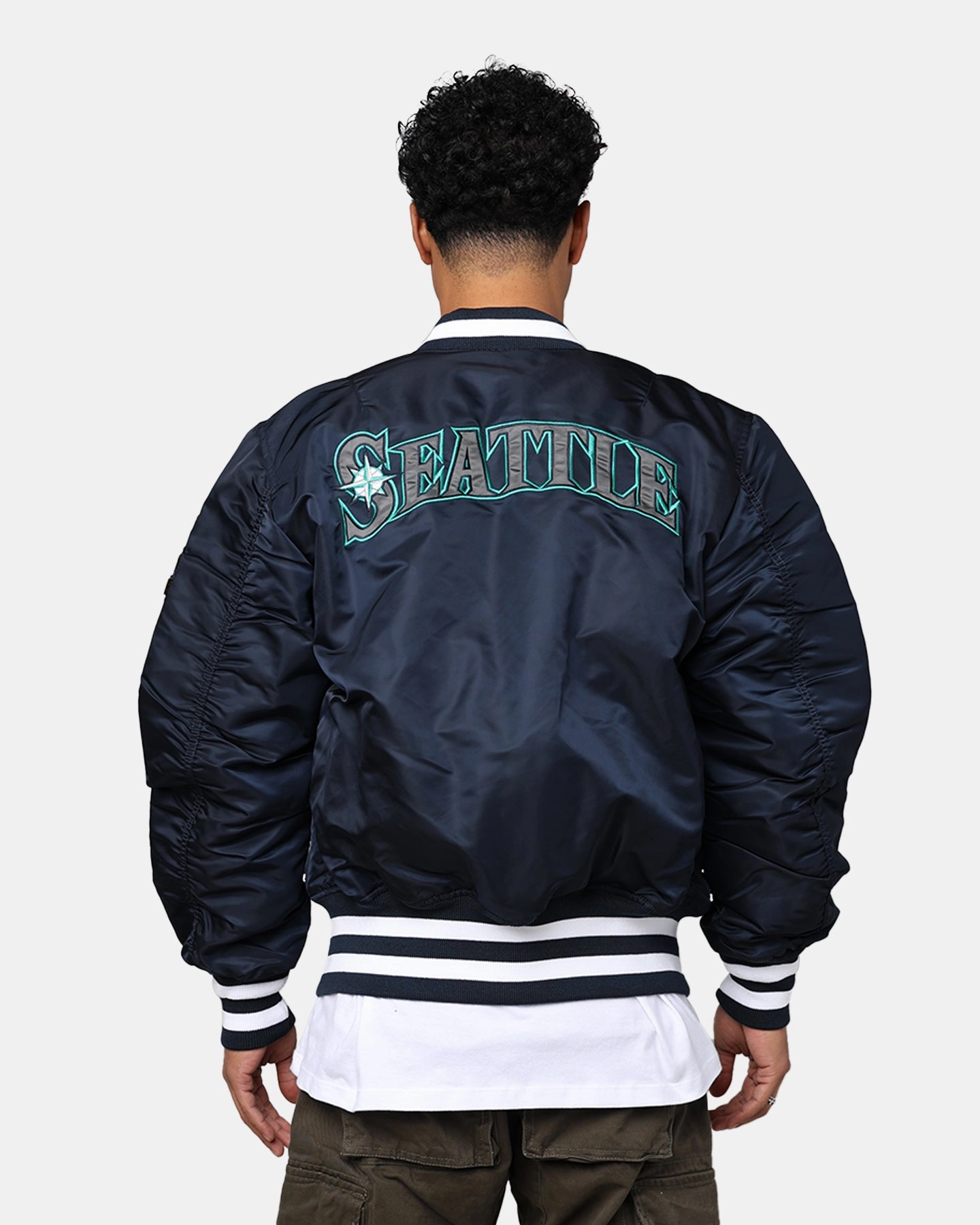 Gravity Defying Weight New Era X Alpha Series X MLB Seattle Mariners MA-1 Bomber Jacket Navy