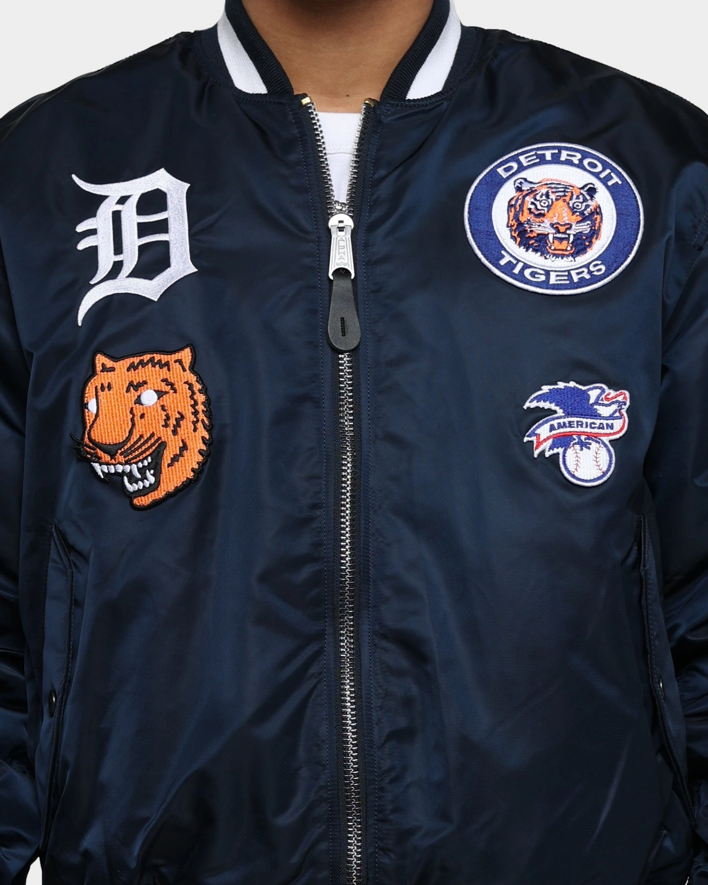 Insulated Interior New Era X Alpha Series X NFL Detroit Tigers MA-1 Bomber Jacket Blue