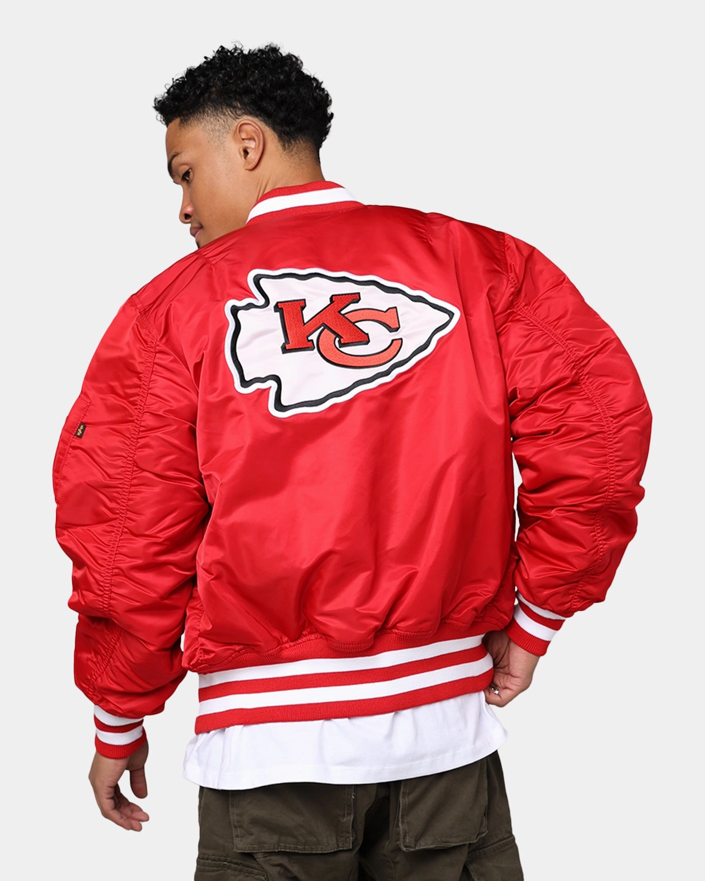 New Era X Alpha Series X NFL Kansas City Chiefs MA-1 Bomber Jacket Navy/Magenta Skate Cold Weather Wear
