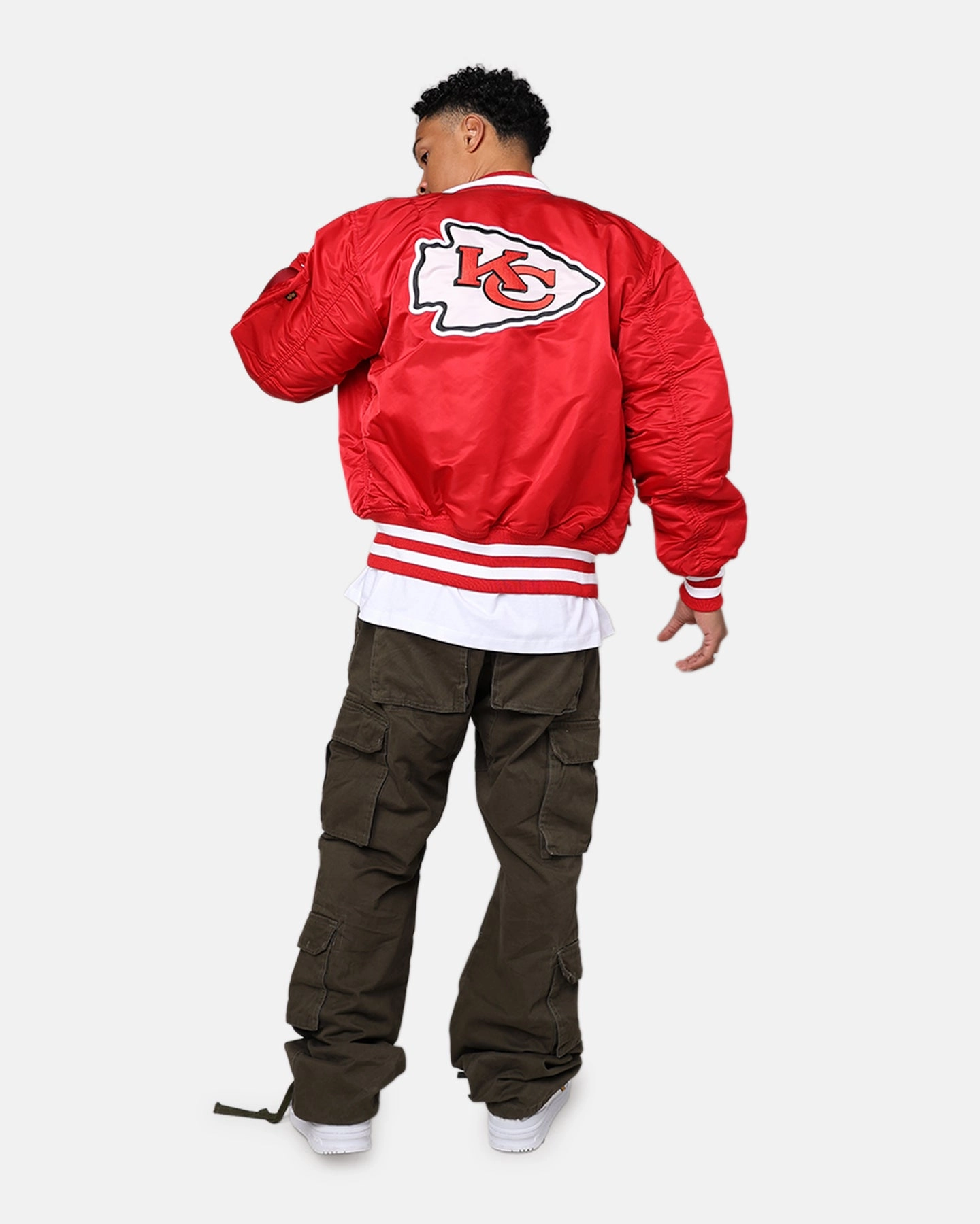 New Era X Alpha Series X NFL Kansas City Chiefs MA-1 Bomber Jacket Navy/Magenta autumn clothing StretchFit Fabric Technology