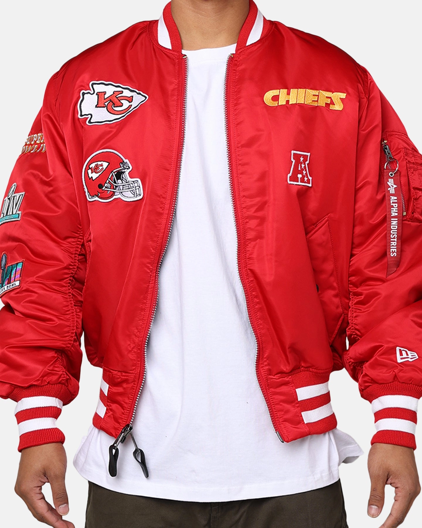Mountain Ready New Era X Alpha Series X NFL Kansas City Chiefs MA-1 Bomber Jacket Navy/Magenta