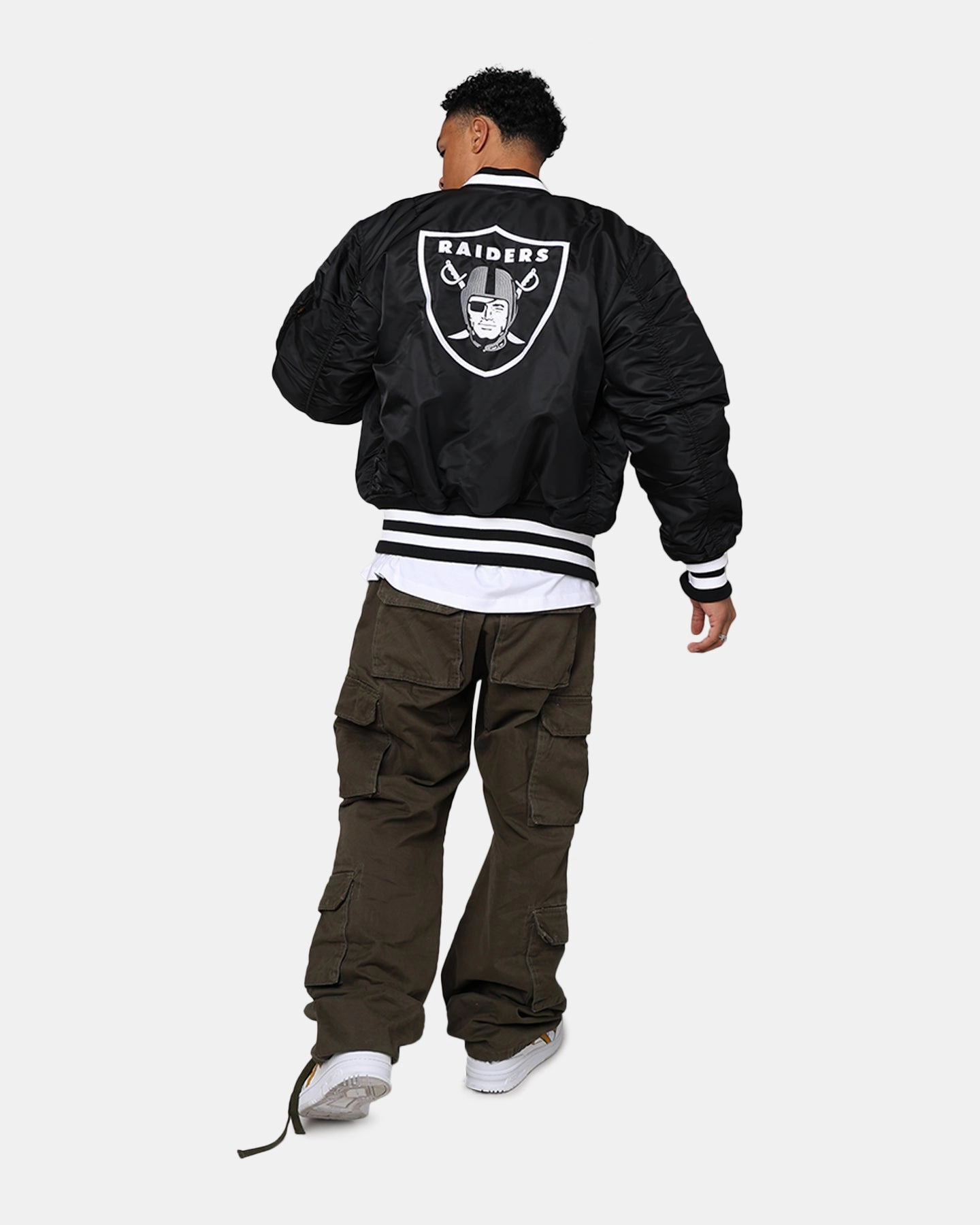 Position New Era X Alpha Series X NFL Las Vegas Raiders MA-1 Bomber Jacket Black