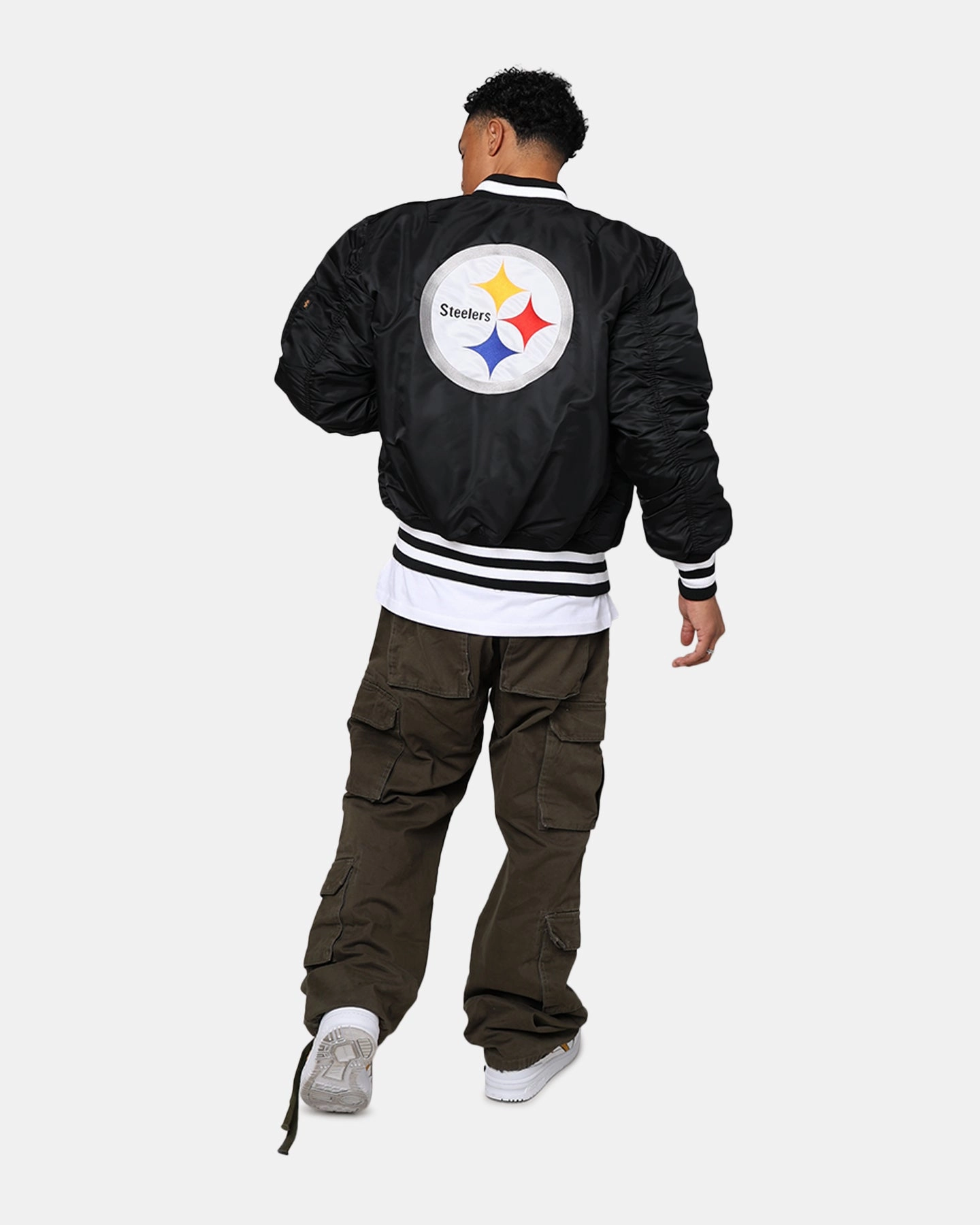 New Era X Alpha Series X NFL Pittsburgh Steelers MA-1 Bomber Jacket Black Heal dancers