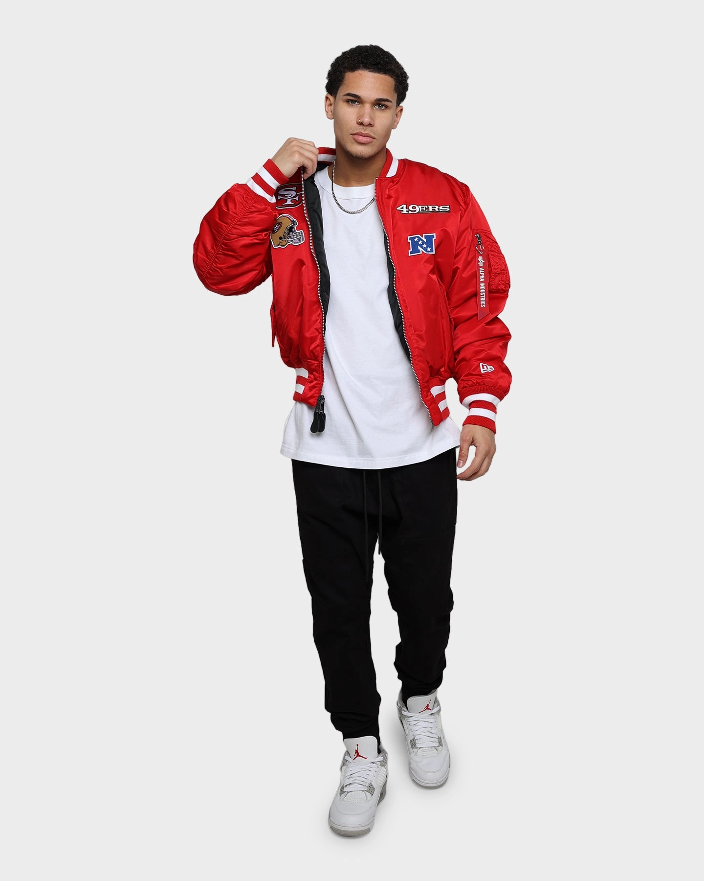 coastal Non Restrictive Mobility New Era X Alpha Series X NFL San Francisco 49ers MA-1 Bomber Jacket Red