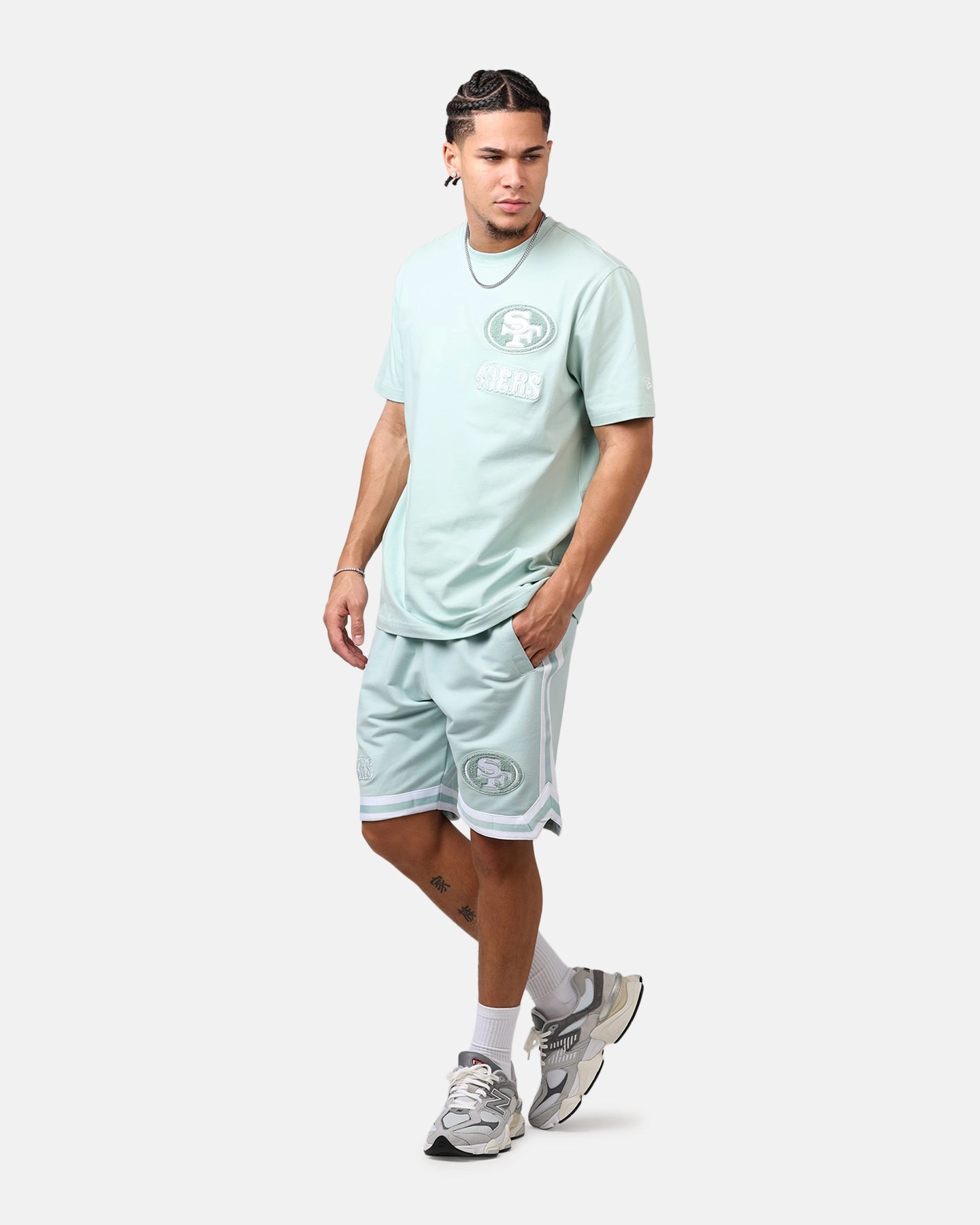 Trendy Look New San Francisco 49ers 'Logo Select Mint' Shorts Mint/White