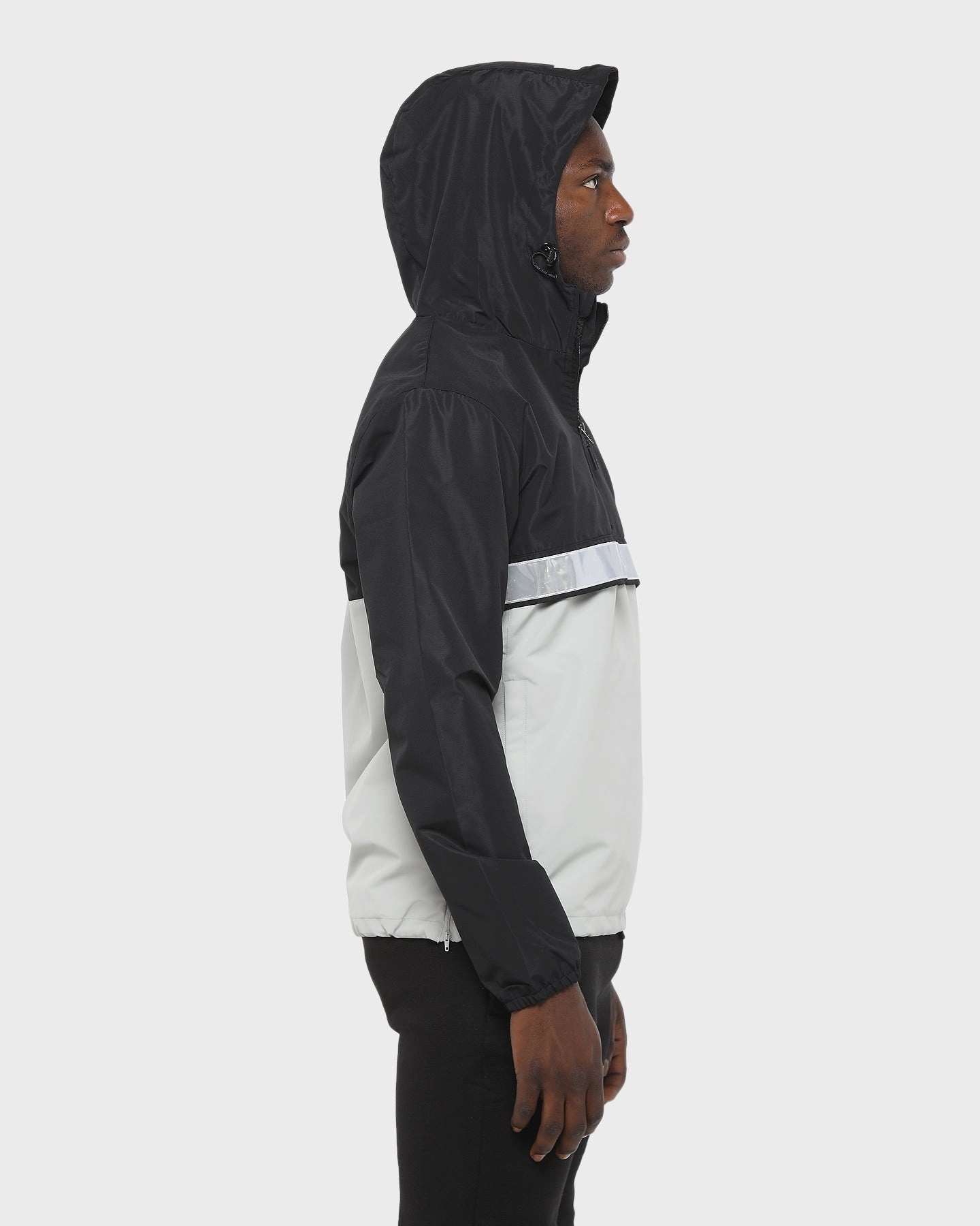 Nicce Casta Cagoule Jacket Black/Stone Hooded Storage Compartment