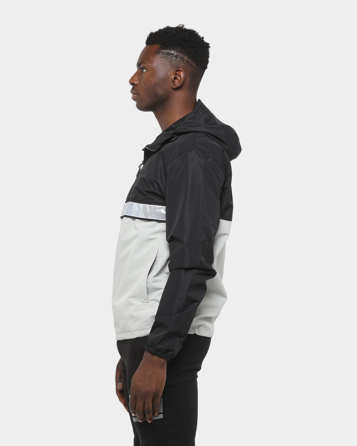 Nicce Casta Cagoule Jacket Black/Stone Describe Envision