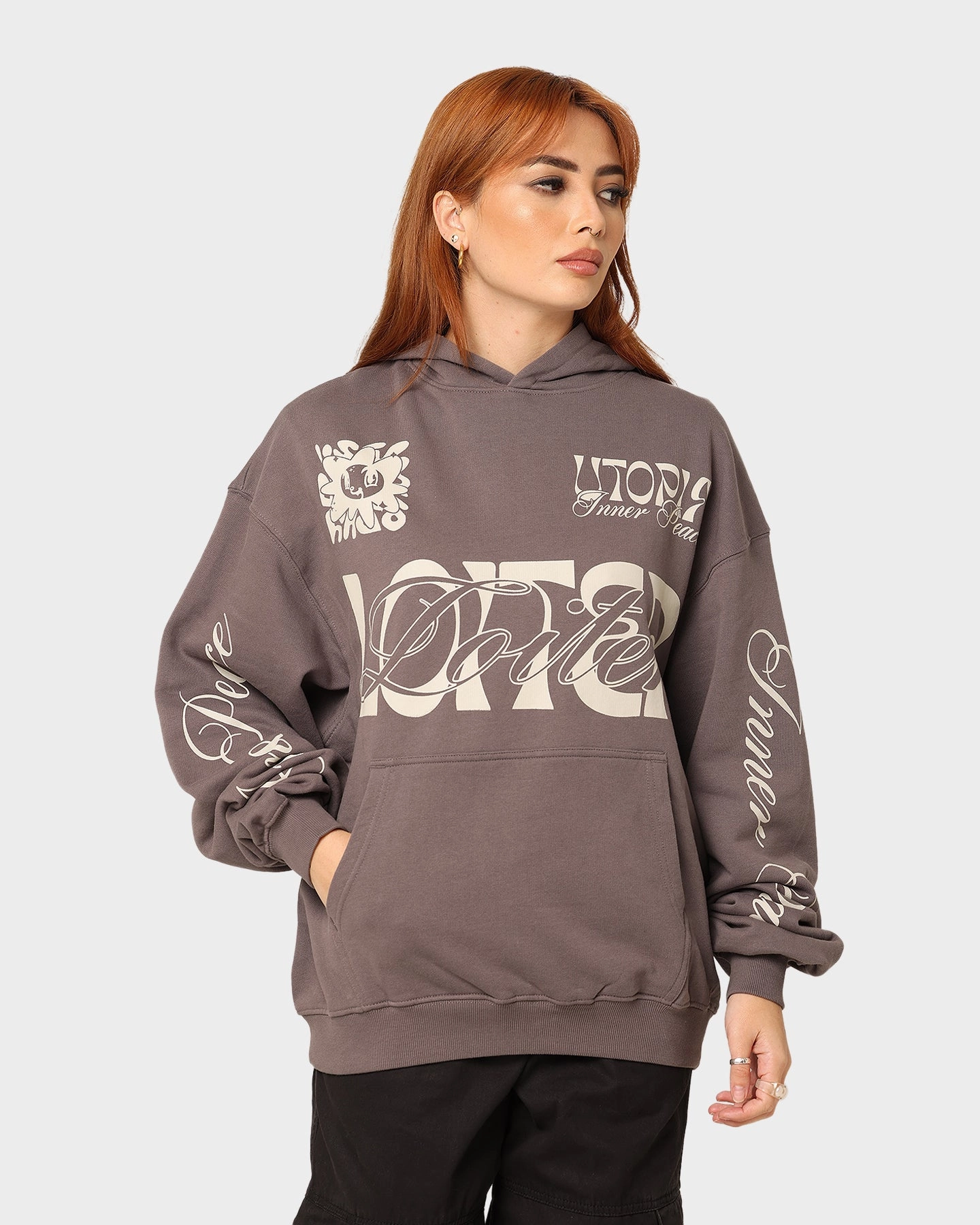 Loiter Inner Peace Hoodie Charcoal Quality Modern Outdoor Gear