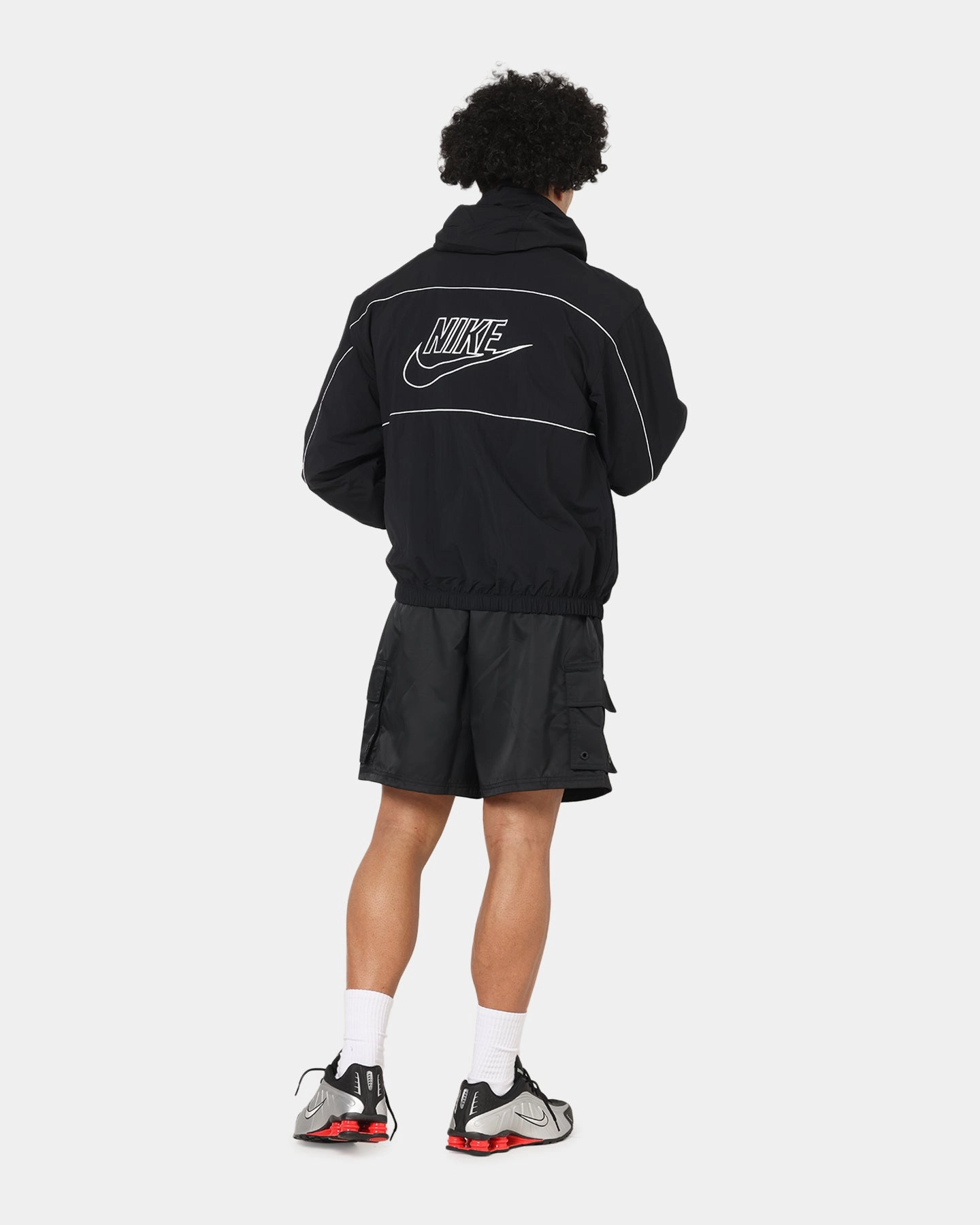 Chic Look Efficient Protection Nike Club Athlete Hooded Jacket Black/White/White
