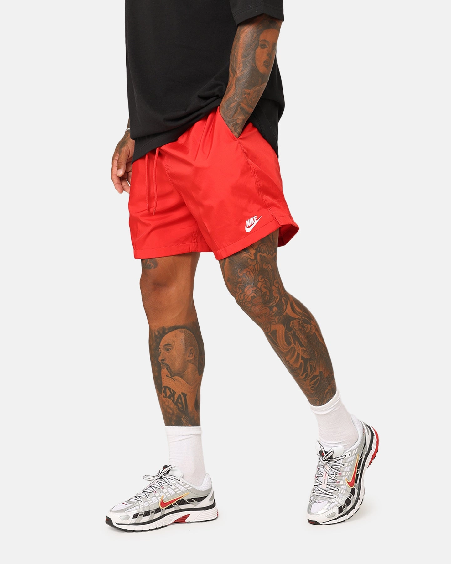 Nike Club Flow Shorts University Red Double Stitched Seams