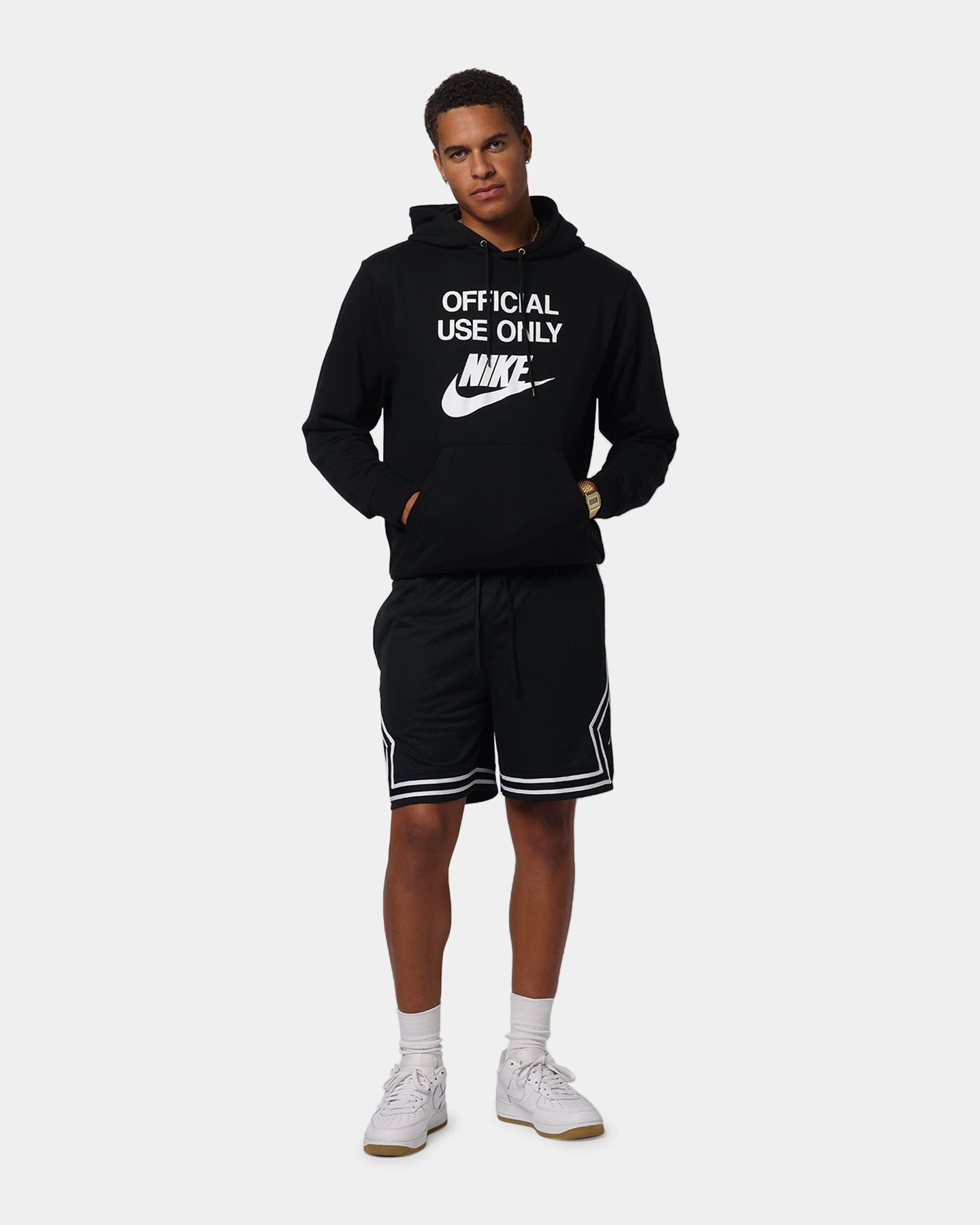 Nike Club French Terry Pullover Hoodie Black/Black/White Regulation - following