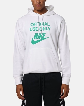AllDay Comfort Small Size Nike Club French Terry Pullover Hoodie White/White/Green