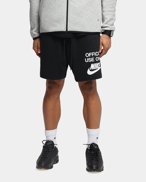 Nike Club Knit Shorts Black/Black/White Sun Protection Fabric Comfortable Wear