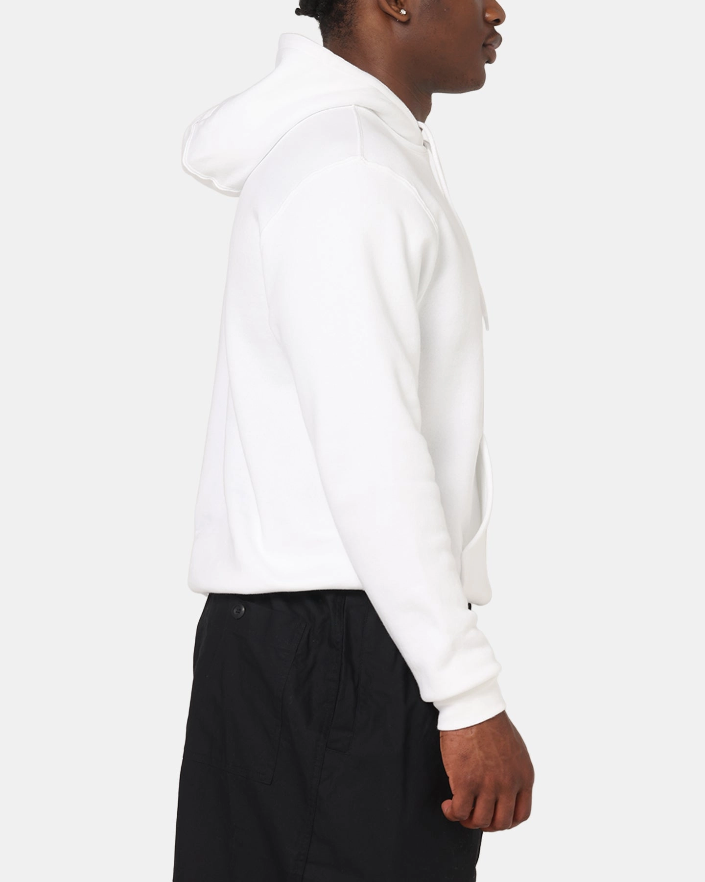 Nike Club Pullover Fleece Hoodie White/White/Black Functional Enhanced Breathability System