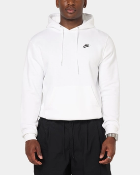 All Season Nike Club Pullover Fleece Hoodie White/White/Black