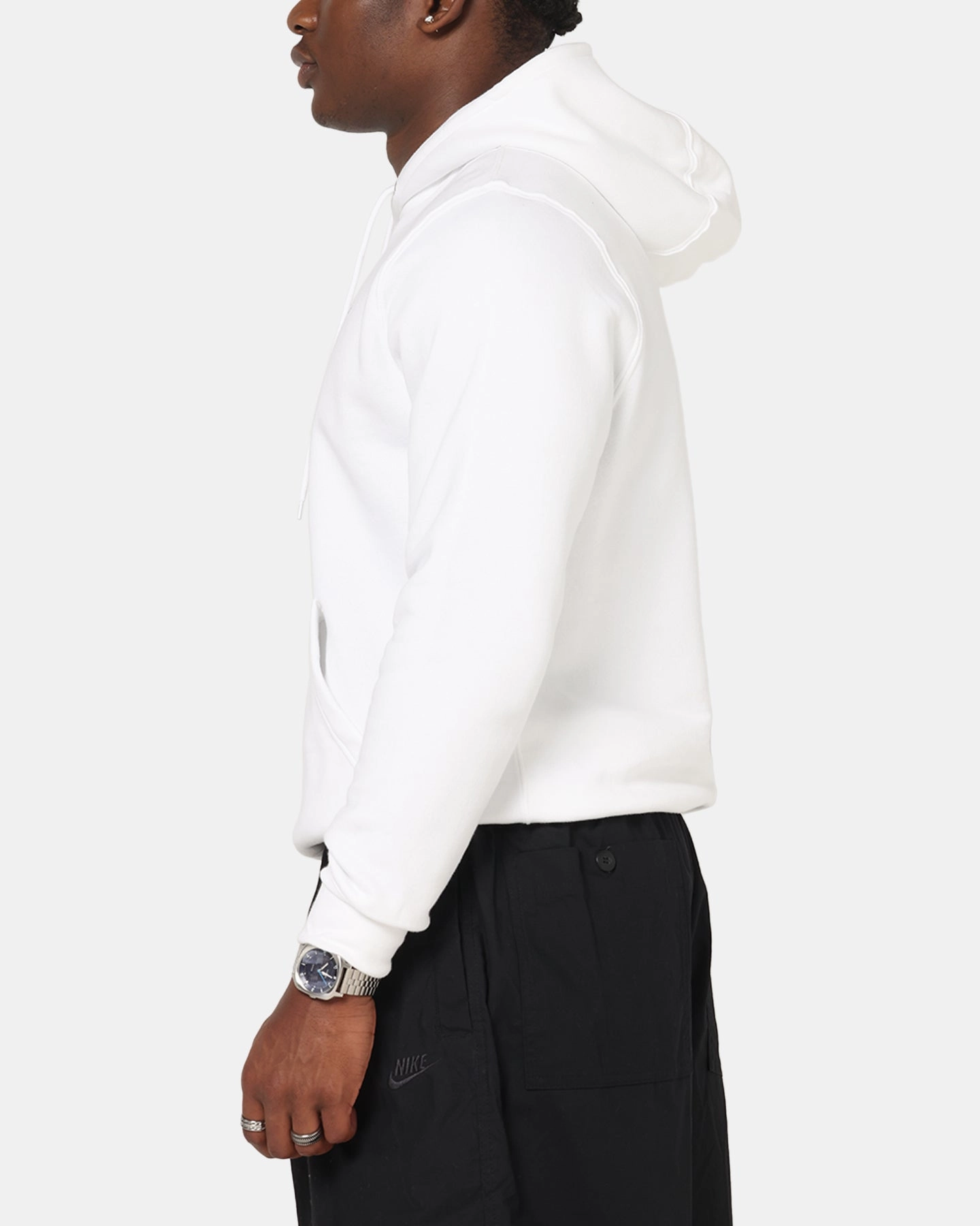 beginners year - round use Nike Club Pullover Fleece Hoodie White/White/Black