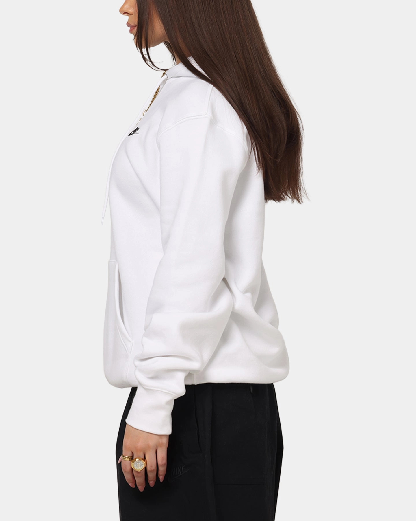 Bright Tones Quick Layering Nike Club Pullover Fleece Hoodie White/White/Black