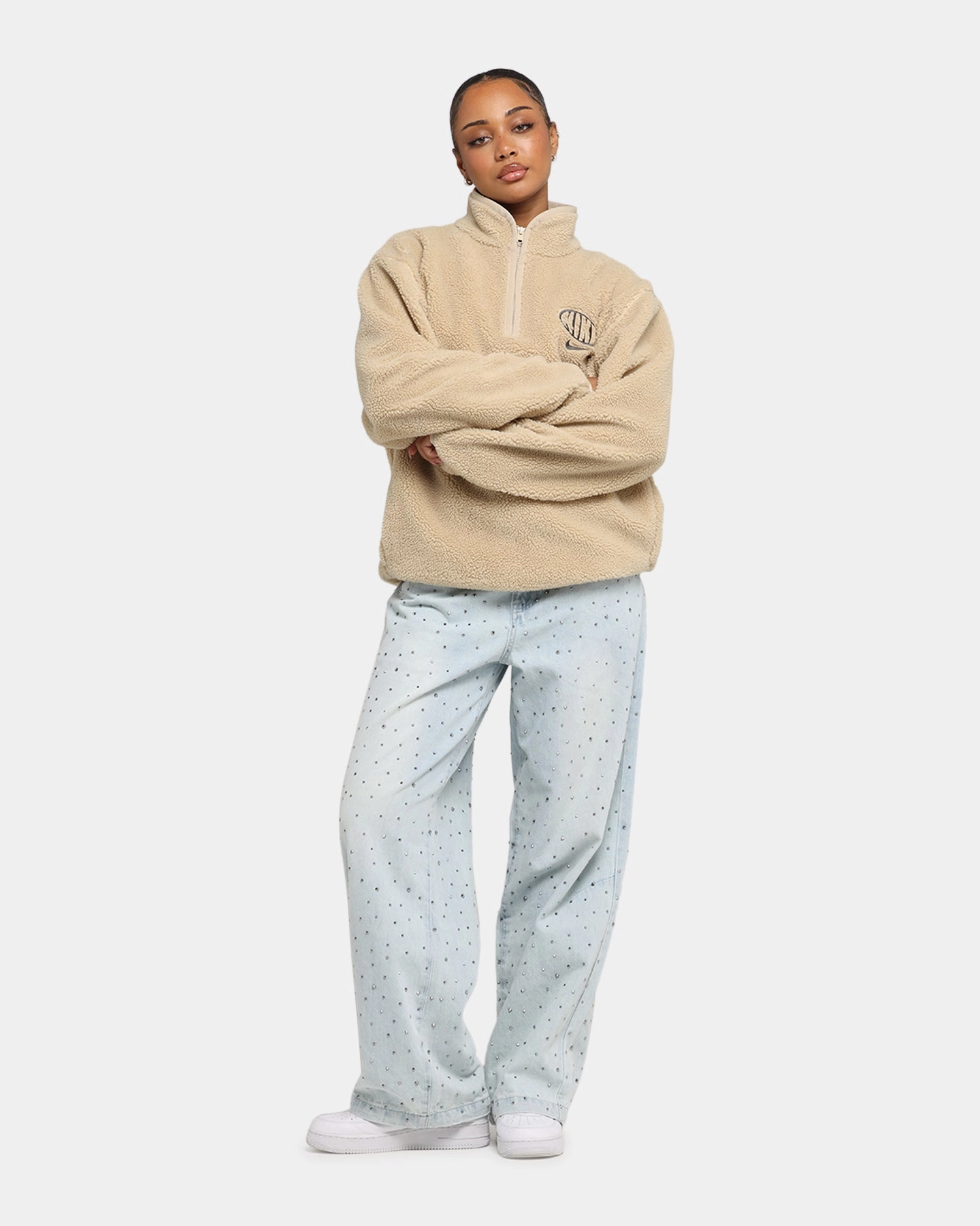 MultiPocket Configuration Nike Club Sustainable Winterized Half Zip Top Grain/Medium Ash Grey