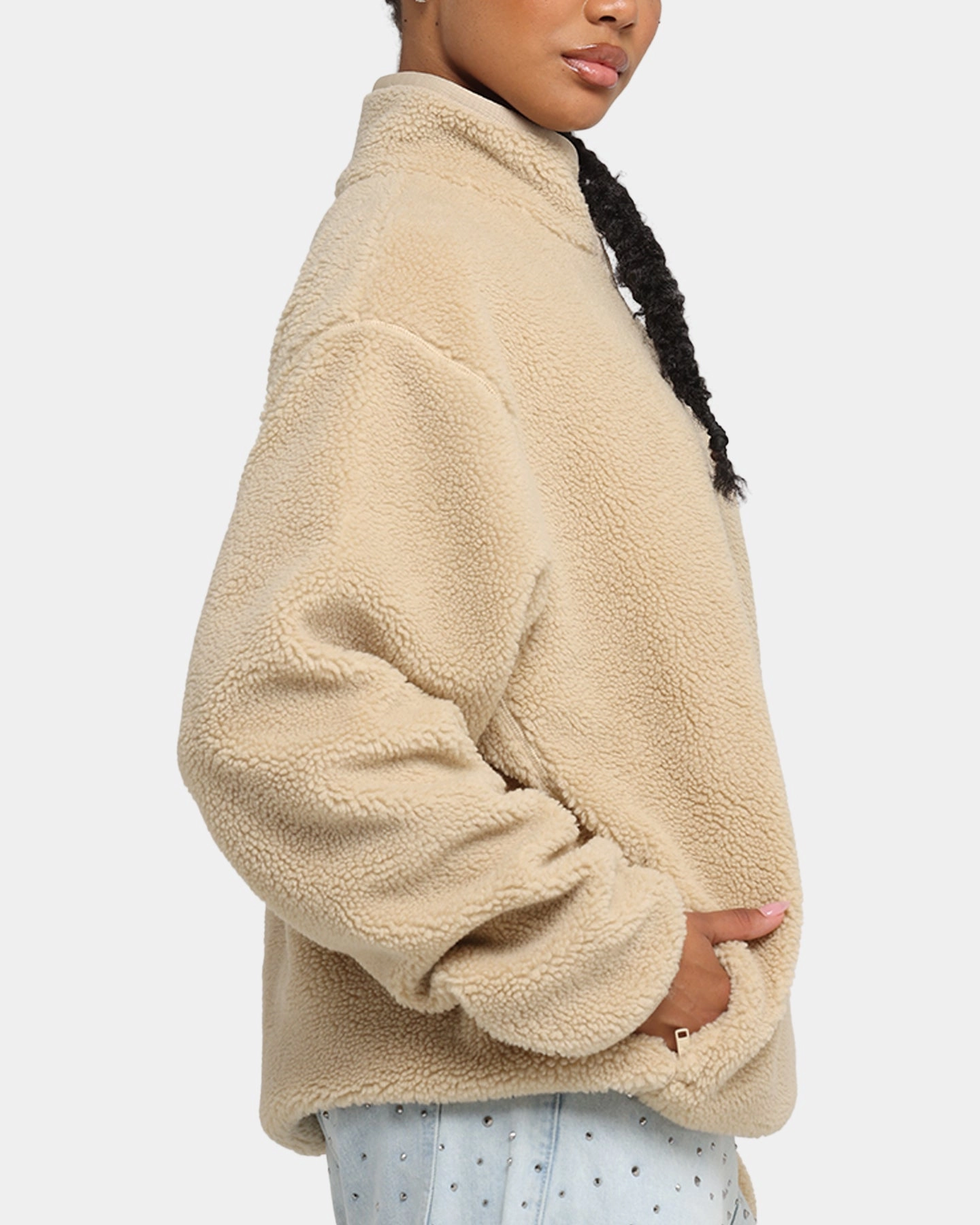 Practical Everyday Fit Crisp Detail Nike Club Sustainable Winterized Half Zip Top Grain/Medium Ash Grey